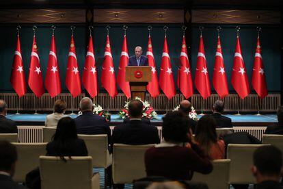 El presidente turco, Recep Tayyip Erdogan, el lunes en Ankara.