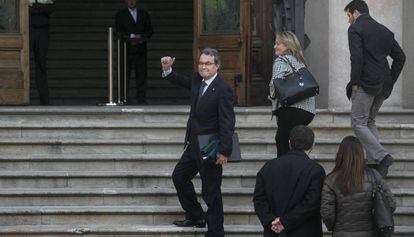 El expresidente Artur Mas llega al Palacio de Justicia de Barcelona.