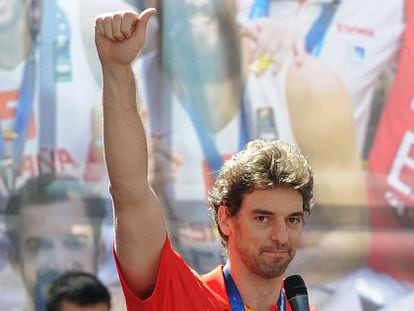 Pau Gasol en la celebraci&oacute;n del Eurobasket. 