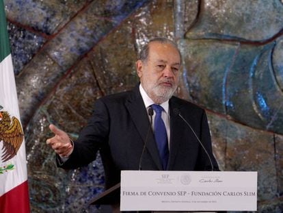 El empresario Carlos Slim en una imagen tomada el pasado diciembre