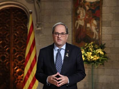 Quim Torra durant el seu discurs de Cap d'Any.