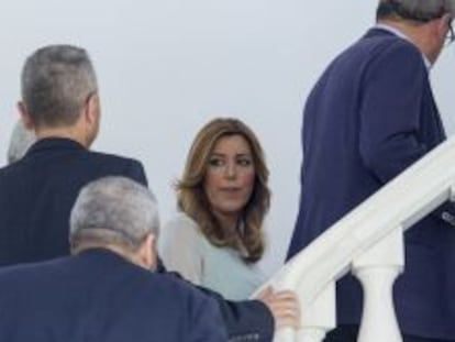 Diaz, en el centro, tras la última votación contra su investidura.