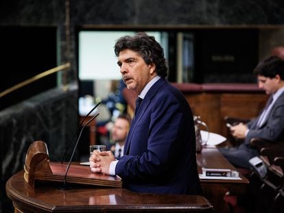 Mario Garcés Sanagustín, diputado del PP que empleó la expresión "felonía fiscal", durante una intervención en el Congreso.