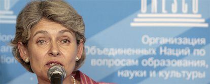 Irina Bokova, durante una rueda de prensa en París tras haber sido designada candidata a dirigir el organismo de la ONU.