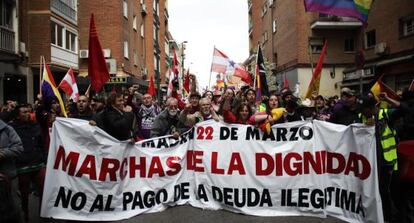 La columna este a su paso por Vallecas