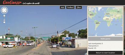 Pantalla del juego Geoguessr.