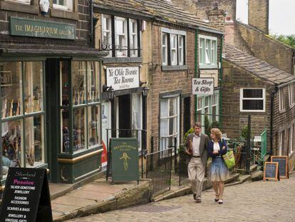 Pueblo de Haworth, en West Yorkshire (Inglaterra, Reino Unido), hogar de las hermanas Brontë.