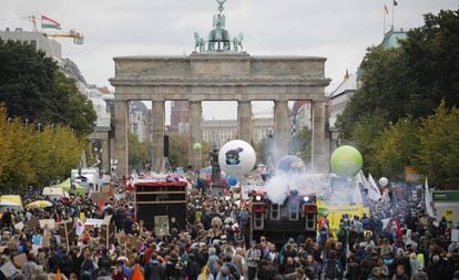 Manifestación contra el cambio climático, este viernes en Berlín.