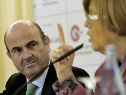 El ministro de Economía, Luis de Guindos, en las jornadas económicas de S'Agaró.