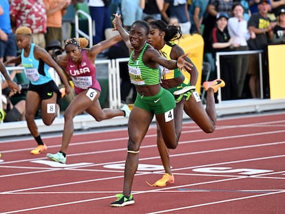 La nigeriana Tobi Amusan, récord del mundo de 100m vallas.