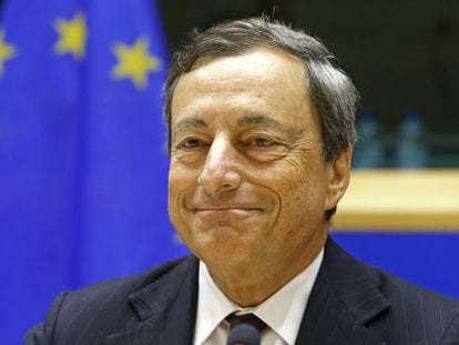 Draghi, ayer en Bruselas.