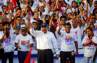 Daniel Ortega, durante el 39 aniversario de la revolución sandinista