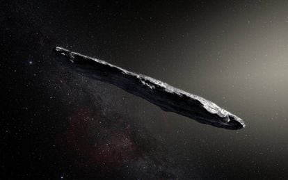Recreación del Oumuamua.
