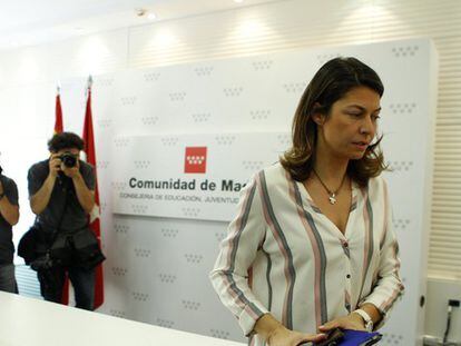 Lucía Figar, tras anunciar su dimisión.