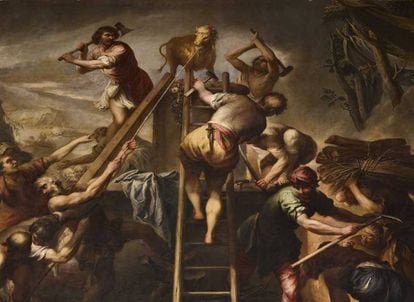 'Moisés ordena la destrucción del becerro de oro', de Andrea Celesti.