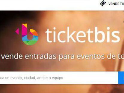 Portal de internet de Ticketbis para la compraventa de entradas.