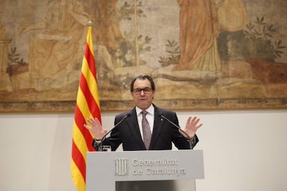 El presidente catal&aacute;n, Artur Mas, hoy en Barcelona.