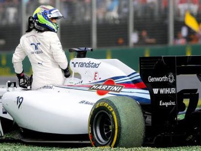 Massa, de Williams, tras el percance que sufrió su coche en Melboourne.