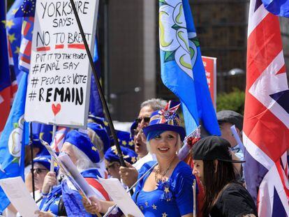 Protesta contra el Brexit en Bruselas, la semana pasada.