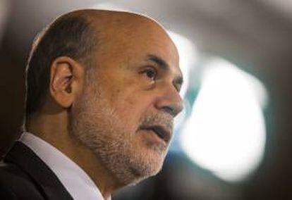 El presidente de la Reserva Federal (Fed) de EE.UU., Ben Bernanke, ofrece su última conferencia de prensa al frente del banco central estadounidense, en Washington.