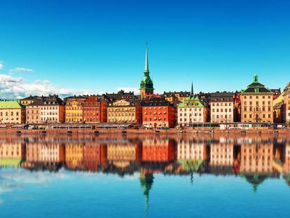 Muelle de la Ciudad Vieja (Gamla Stan) de Estocolmo. 