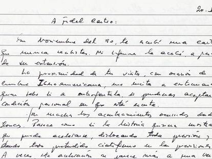 Carta de Felipe González a Fidel Castro.