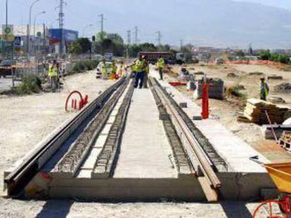 Obras del metro de Granada.