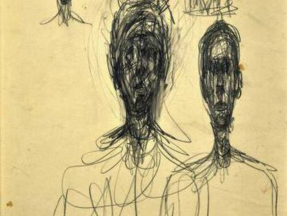 Fotograf&iacute;a facilitada por Cheffins de uno de los dibujos atribuidos al escultor y pintor suizo Alberto Giacometti.