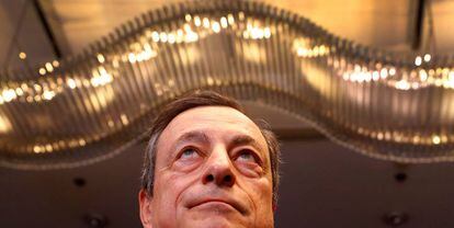 El presidente del BCE, Mario Draghi, en una conferencia en Fráncfort