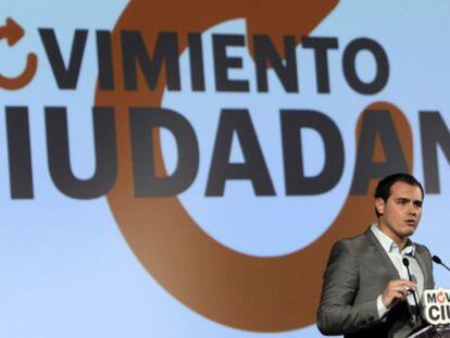 El líder de Ciutadans, Albert Rivera, durante el acto de presentación de Movimiento Ciudadano en Barcelona.