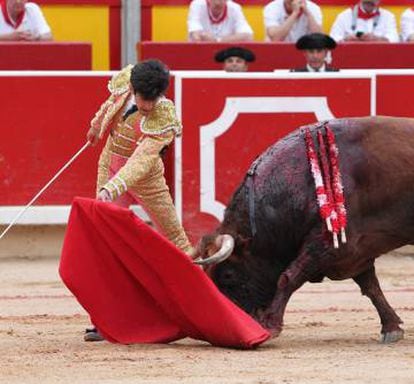 López Simón, hoy en la plaza de toros de Pamplona.