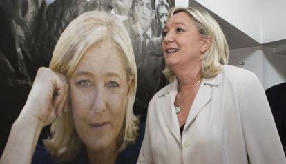Marine Le Pen, l&iacute;der del Frente Nacional, este s&aacute;bado en Henin-Beaumont.