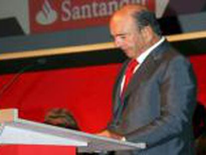 El presidente de BBVA, Emilio Botín, en la junta de accionistas de la entidad.