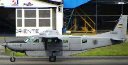 Un avi&oacute;n Cessna del Ej&eacute;rcito colombiano.