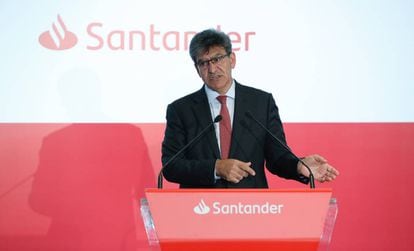 José Antonio Álvarez, consejero delegado de Santander, durante la presentación de resultados.  