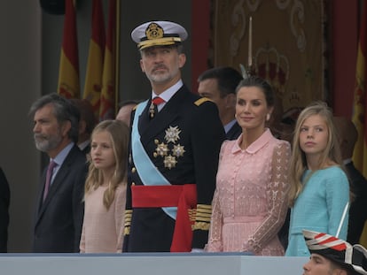 La familia real, en el desfile del 12 de octubre del 2019.