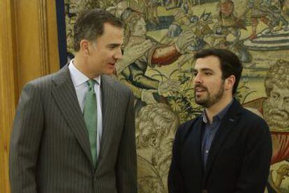 El Rey recibe ayer al candidato de Izquierda Unida, Alberto Garz&oacute;n