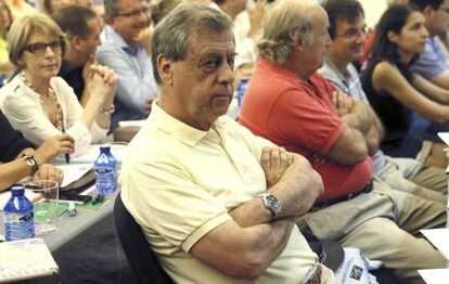 El eurodiputado de UPyD, Sosa Wagner, este sábado en el Consejo Político extraordinario del partido.