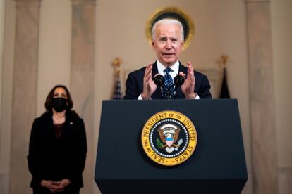 Joe Biden y Kamala Harris, tras su anuncio.