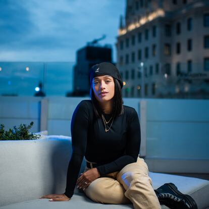 DVD 1195 9/1/2024).  Madrid, España.
Entrevista a la cantante Chanel.
Terraza Picalargartos  / INMA FLORES