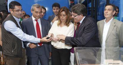 Susana D&iacute;az, este viernes durante su visita a Albox (Almer&iacute;a).