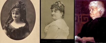 La escritora Emilia Pardo Bazán, retratada en 1869, 1885 y hacia el final de su vida. / MUSEO LÁZARO GALDIANO / ATENEO DE MADRID