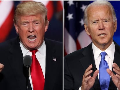 El presidente de Estados Unidos, Donald Trump, y su contrincante en las elecciones presidenciales, Joe Biden.