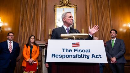Kevin McCarthy, presidente de la Cámara Baja y líder republicano, después de la aprobación del acuerdo en la Cámara de Representantes