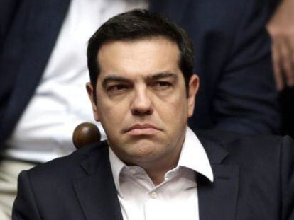 El primer ministro griego Alexis Tsipras durante el debate en el Parlamento. 