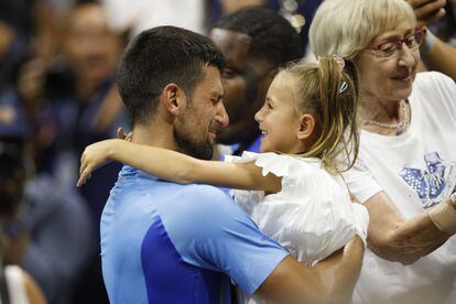 Djokovic, con su hija Tara.