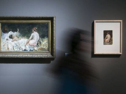 La obra de Mas i Fondevila de 1878, a la izquierda, y la copia que Picasso realizó entre 1895 y 1896. 