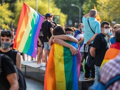 Manifestación el el Día del Orgullo en Barcelona, en junio de 2020.