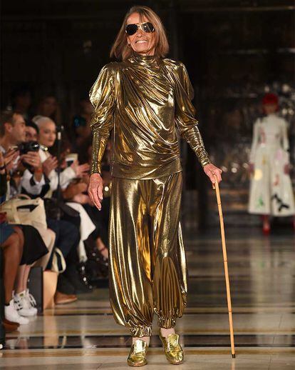 Anita Pallenberg desfiló en la London Fashion Week del año pasado.