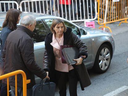 Llegada de la presidenta en funciones del Parlament, Carme Forcadell al Tribunal Supremo. 